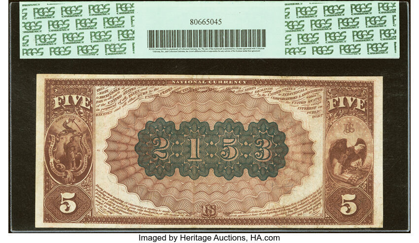 1882 $5  2nd Charter Period, 1st Issue, Brown Back (Fr. 474) thumbnail 19