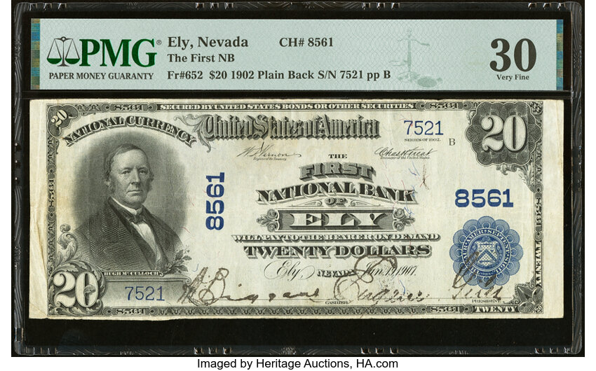 1902 $20  3rd Charter Period, 3rd Issue, Plain Back (Fr. 652) thumbnail 6