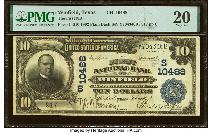 1902 $10  3rd Charter Period, 3rd Issue, Plain Back (Fr. 631) thumbnail 4