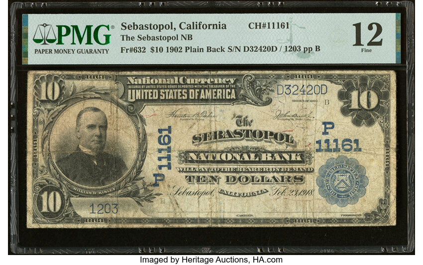 1902 $10  3rd Charter Period, 3rd Issue, Plain Back (Fr. 632) thumbnail 9