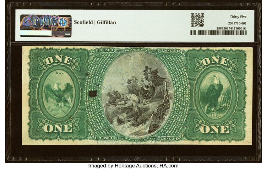 1875 $1  1st Charter Period, Scalloped Seal (Fr. 386) thumbnail 4