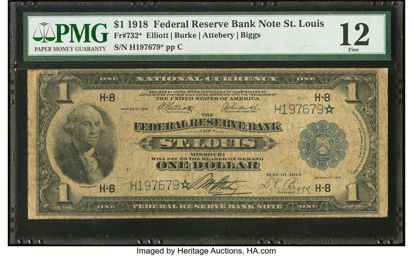 Image for 1918 $1  St. Louis, Star Replacement (Fr. 732*)