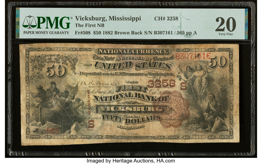 1882 $50  2nd Charter Period, 1st Issue, Brown Back (Fr. 508) thumbnail 5