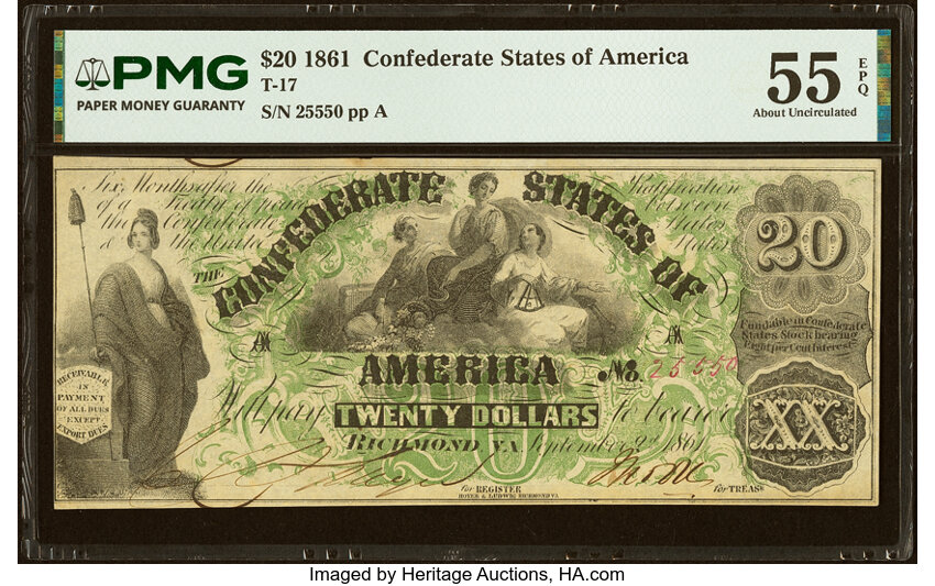 1861 $20  September 2, 1861 (Fr. T17) thumbnail 2