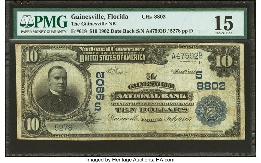1902 $10  3rd Charter Period, 2nd Issue, Date Back (Fr. 618) thumbnail 14