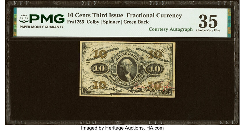  10c Head of George Washington (Fr. 1255) thumbnail 10