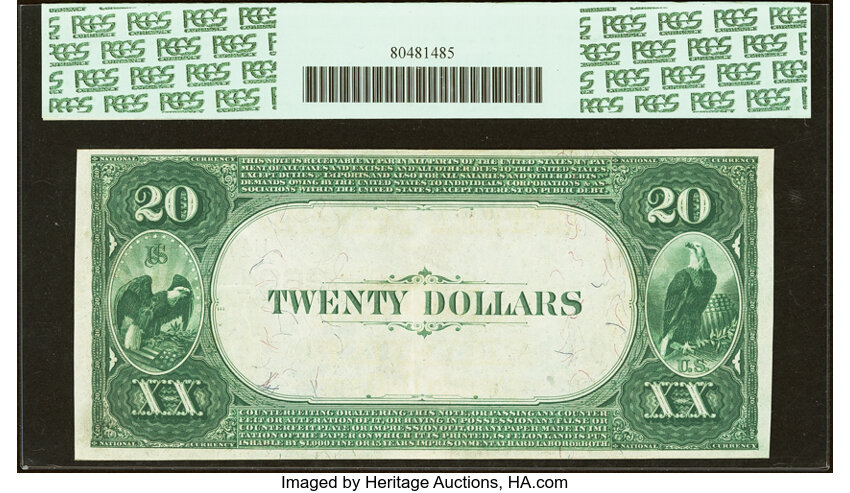1882 $20  2nd Charter Period, 3rd Issue, Value Back (Fr. 581) thumbnail 15