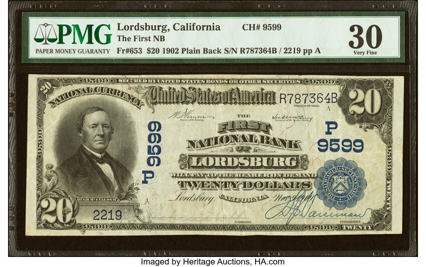 1902 $20  3rd Charter Period, 3rd Issue, Plain Back (Fr. 653) thumbnail 3