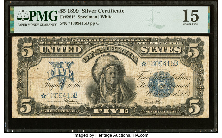 1899 $5  Star Replacement (Fr. 281*) thumbnail 3