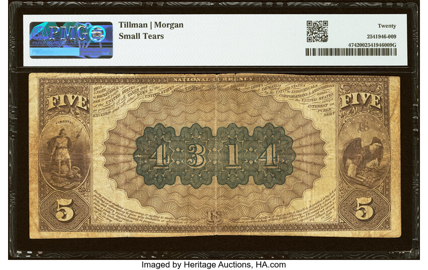 1882 $5  2nd Charter Period, 1st Issue, Brown Back (Fr. 474) thumbnail 16