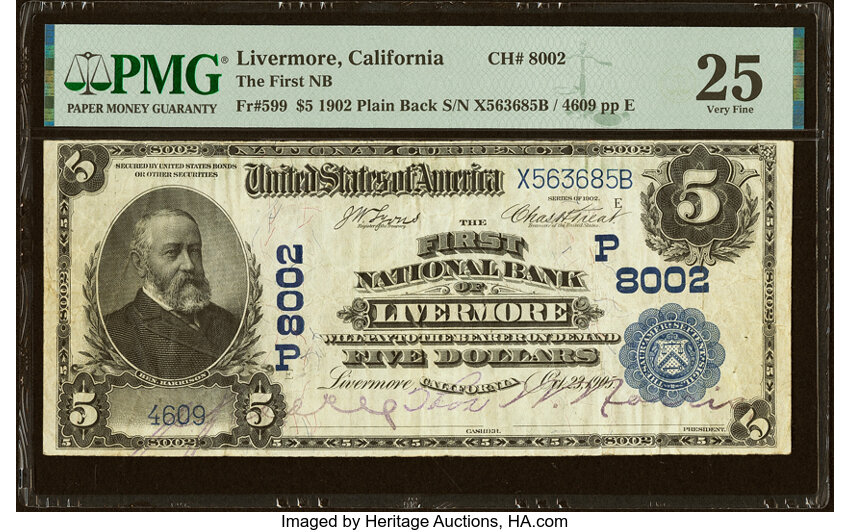 1902 $5  3rd Charter Period, 3rd Issue, Plain Back (Fr. 599) thumbnail 2