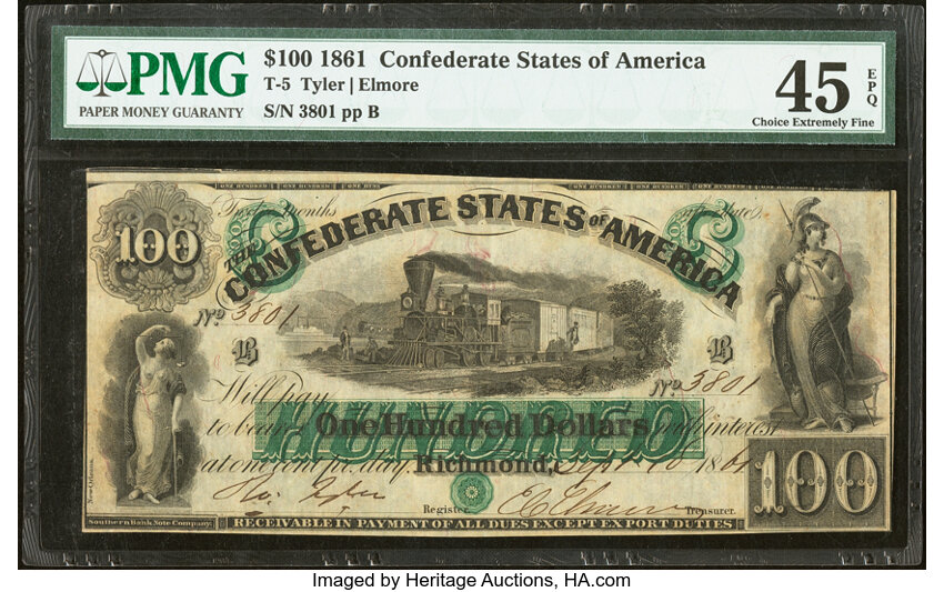 1861 $100  Richmond (Fr. T5) thumbnail 2