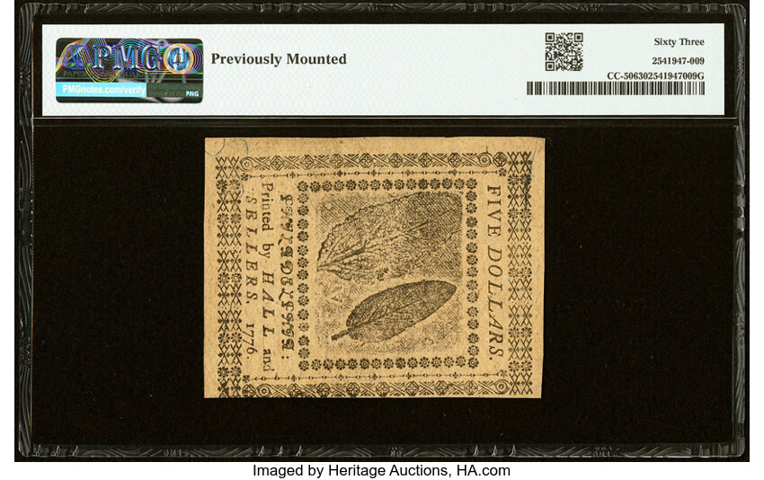 Nov 2, 1776 $5  Continental Congress (Fr. CC50) thumbnail 4