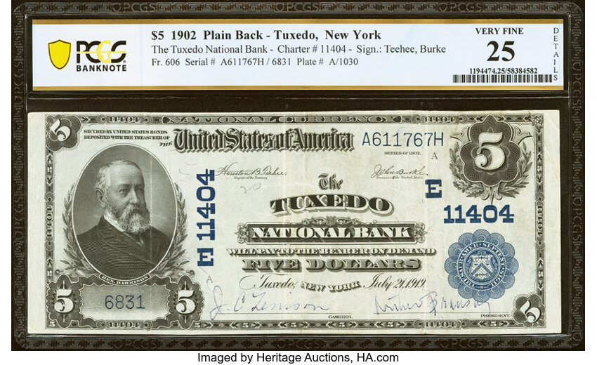 1902 $5  3rd Charter Period, 3rd Issue, Plain Back (Fr. 606) thumbnail 5