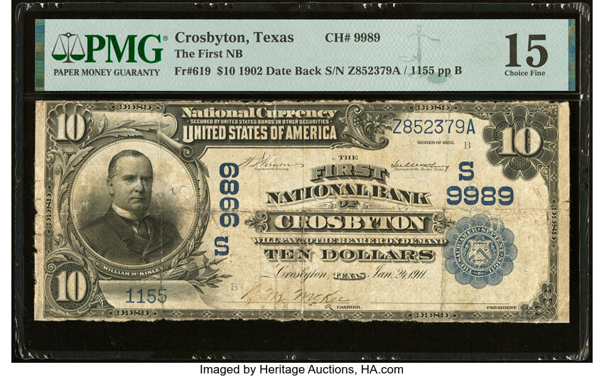 1902 $10  3rd Charter Period, 2nd Issue, Date Back (Fr. 619) thumbnail 4