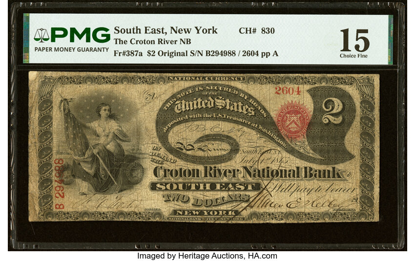 Original $2  1st Charter Period, Seal With Rays (Fr. 387a) thumbnail 15