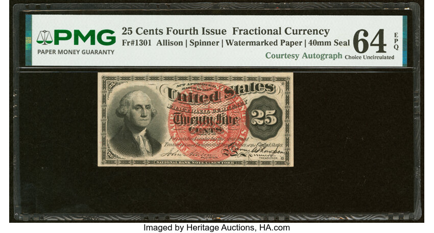  25c Bust of George Washington (Fr. 1301) thumbnail 4