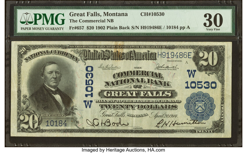 1902 $20  3rd Charter Period, 3rd Issue, Plain Back (Fr. 657) thumbnail 2