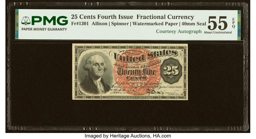  25c Bust of George Washington (Fr. 1301) thumbnail 5