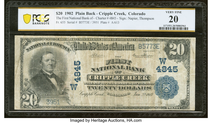 1902 $20  3rd Charter Period, 3rd Issue, Plain Back (Fr. 655) thumbnail 3