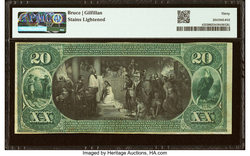 1875 $20  1st Charter Period, Scalloped Seal (Fr. 435) thumbnail 6