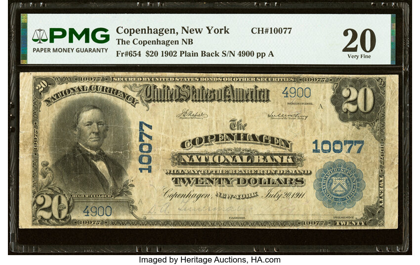 1902 $20  3rd Charter Period, 3rd Issue, Plain Back (Fr. 654) thumbnail 3