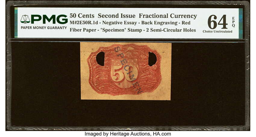  50c Head of George Washington in Bronze Oval Frame (Fr. 1316) thumbnail 15