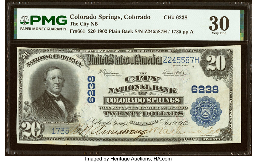 1902 $20  3rd Charter Period, 3rd Issue, Plain Back (Fr. 661) thumbnail 3