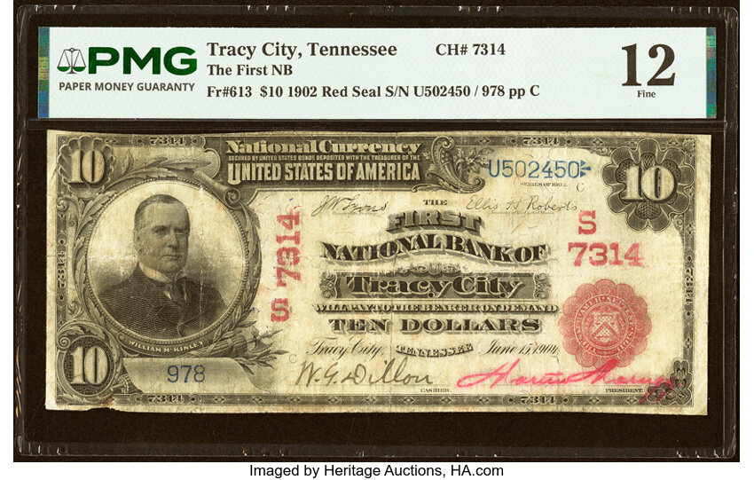 1902 $10  3rd Charter Period, 1st Issue, Red Seal (Fr. 613) thumbnail 10