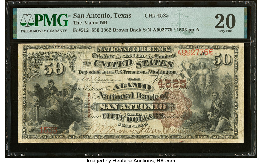 1882 $50  2nd Charter Period, 1st Issue, Brown Back (Fr. 512) thumbnail 3