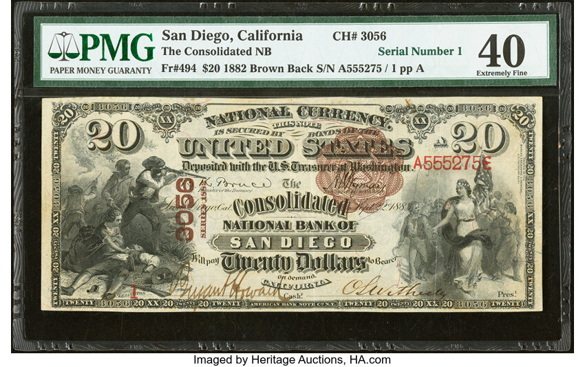 1882 $20  2nd Charter Period, 1st Issue, Brown Back (Fr. 494) thumbnail 8