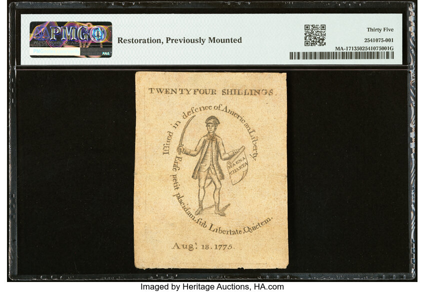 Aug 18, 1775 24s Massachussetts (Fr. MA171) thumbnail 4