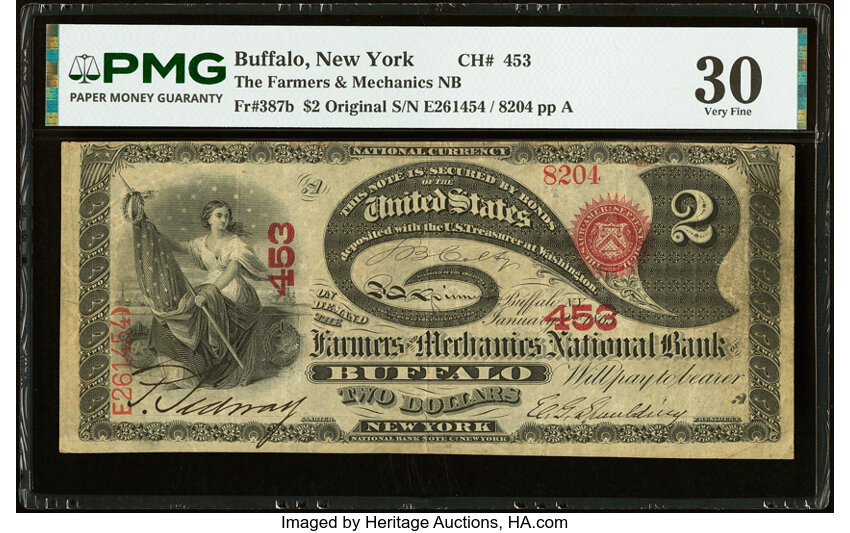 Original $2  1st Charter Period, Seal With Rays (Fr. 387b) thumbnail 2