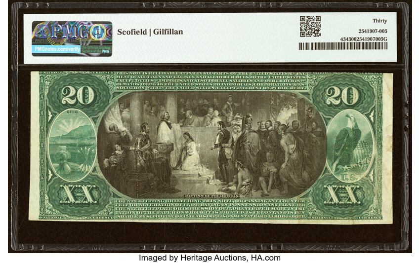 1875 $20  1st Charter Period, Scalloped Seal (Fr. 434) thumbnail 9