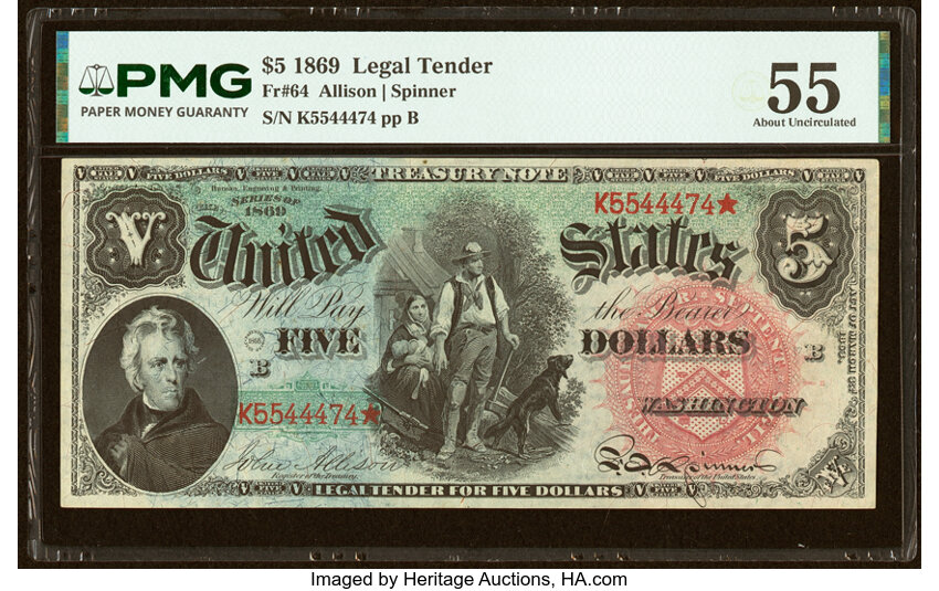 1869 $5  (Fr. 64) thumbnail 6