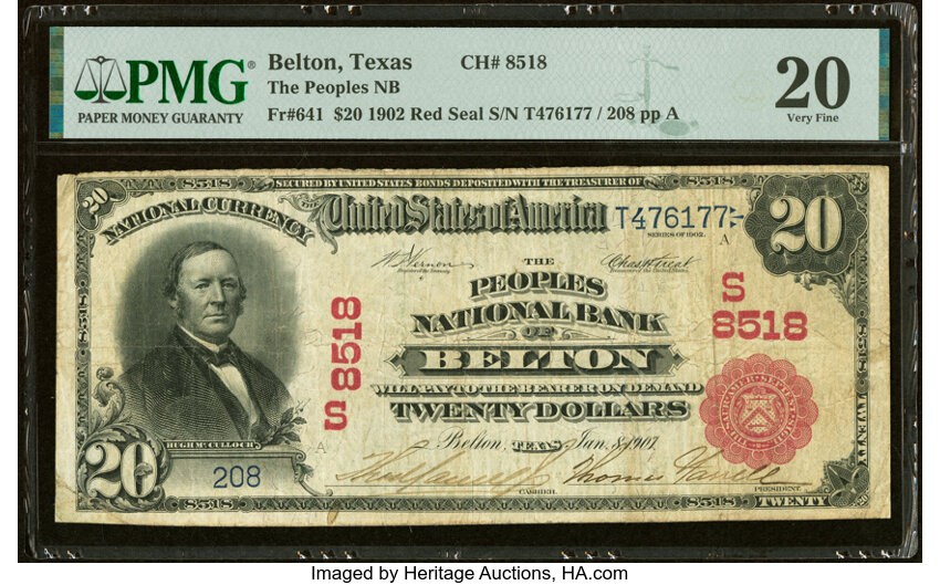 1902 $20  3rd Charter Period, 1st Issue, Red Seal (Fr. 641) thumbnail 4