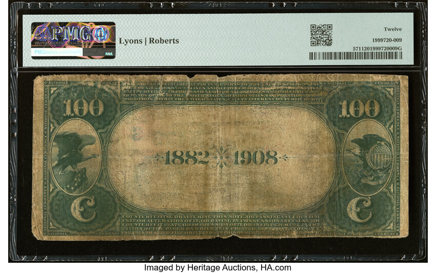 1882 $100  2nd Charter Period, 2nd Issue, Date Back (Fr. 571) thumbnail 7