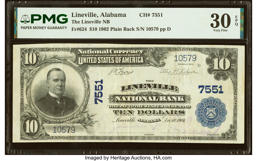 1902 $10  3rd Charter Period, 3rd Issue, Plain Back (Fr. 624) thumbnail 6