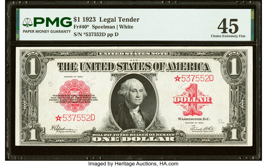 1923 $1  Star Replacement (Fr. 40*) thumbnail 2