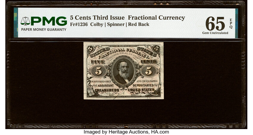  5c Head of Spencer Clark (Fr. 1236) thumbnail 2