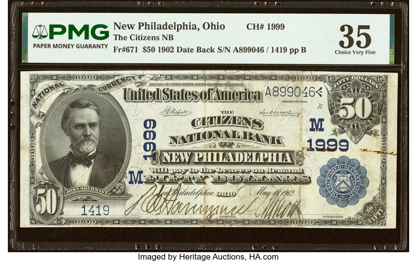 1902 $50  3rd Charter Period, 2nd Issue, Date Back (Fr. 671) thumbnail 2