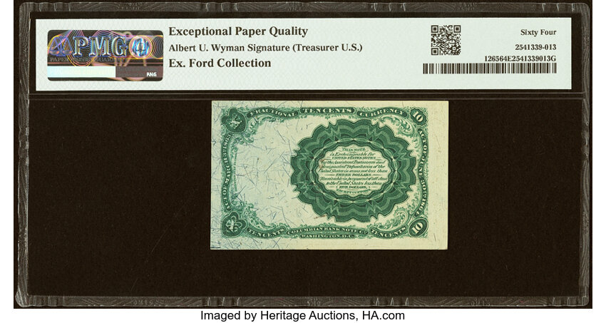  10c Head of William Meredith (Fr. 1265) thumbnail 14