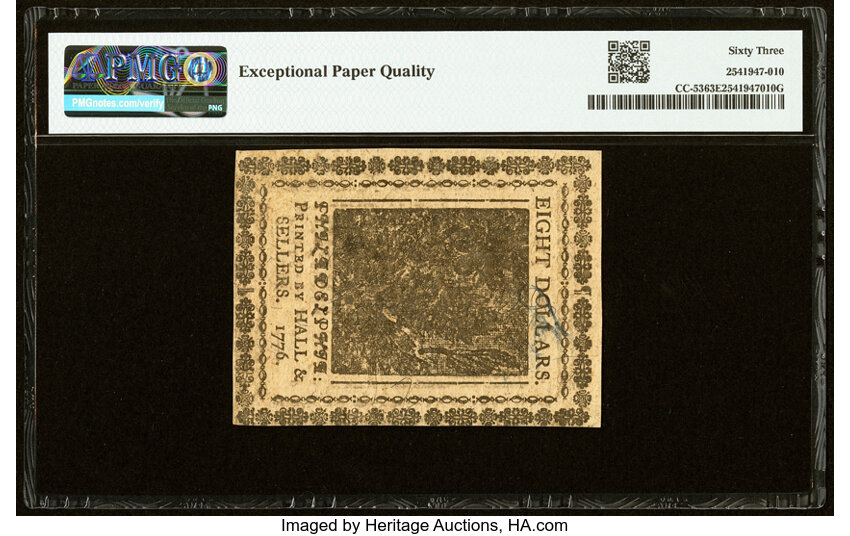 Nov 2, 1776 $8  Continental Congress (Fr. CC53) thumbnail 5