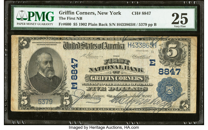 1902 $5  3rd Charter Period, 3rd Issue, Plain Back (Fr. 600) thumbnail 11