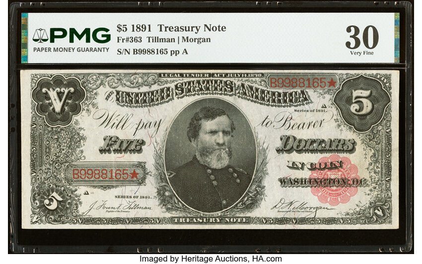 1891 $5  (Fr. 363) thumbnail 3
