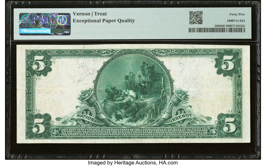 1902 $5  3rd Charter Period, 1st Issue, Red Seal (Fr. 589) thumbnail 11