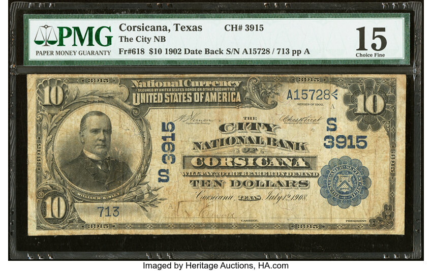 1902 $10  3rd Charter Period, 2nd Issue, Date Back (Fr. 618) thumbnail 10