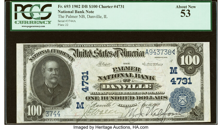 1902 $100  3rd Charter Period, 2nd Issue, Date Back (Fr. 693) thumbnail 2