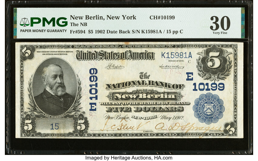 1902 $5  3rd Charter Period, 2nd Issue, Date Back (Fr. 594) thumbnail 2