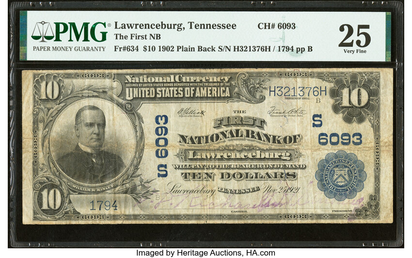 1902 $10  3rd Charter Period, 3rd Issue, Plain Back (Fr. 634) thumbnail 4